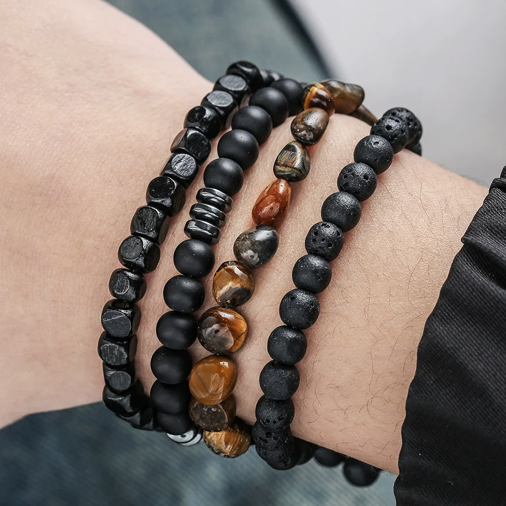 Handmade Geometric Wooden Beaded Bracelets Unisex - Image 11
