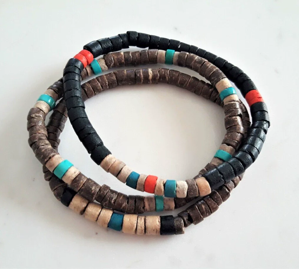 Handmade Geometric Wooden Beaded Bracelets Unisex - Image 9