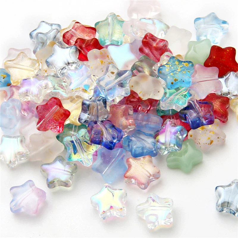 Handmade Glass Loose Beads In Fivepointed Star And Love Shape For Bracelet And Necklace Jewelry - Image 19