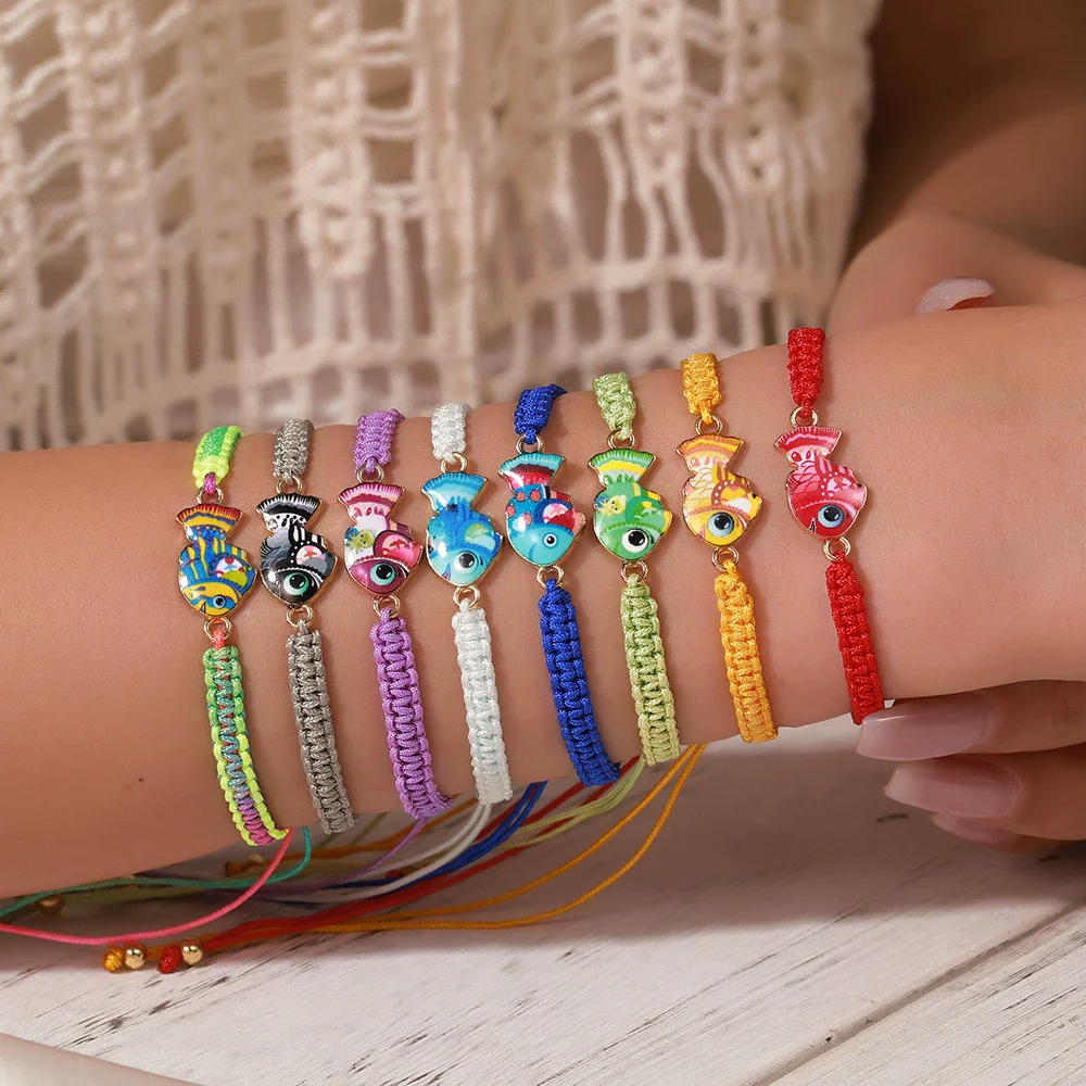 Handmade Jewelry Alloy Acrylic Animal Cartoon Fish Bracelet For Women And Men - Image 2