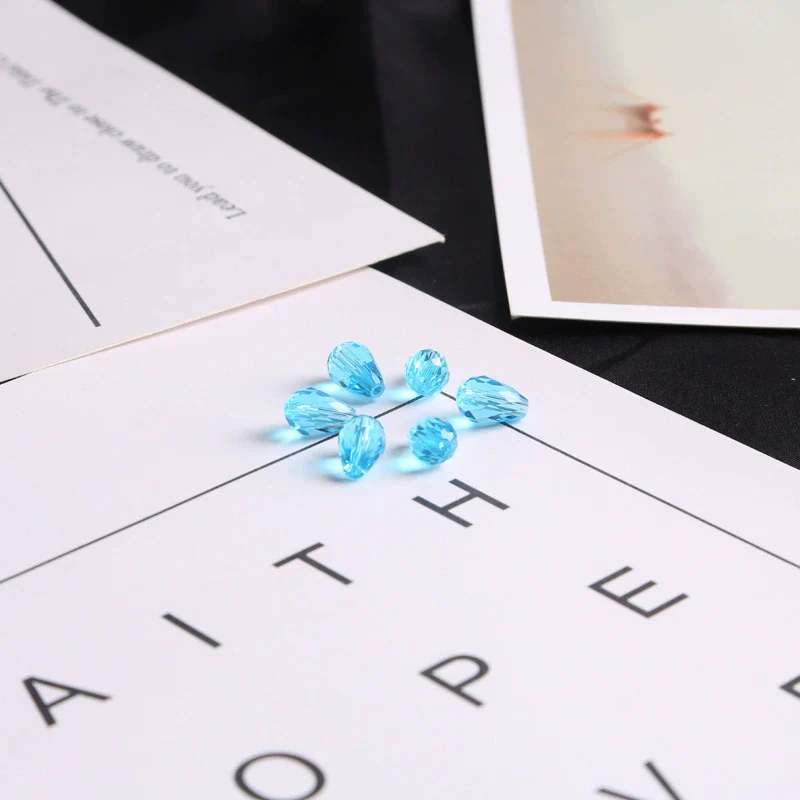 Handmade Loose Beads Of Artificial Crystal For Bracelet Earrings Pendant Drop Shaped Cut Surface - Image 10