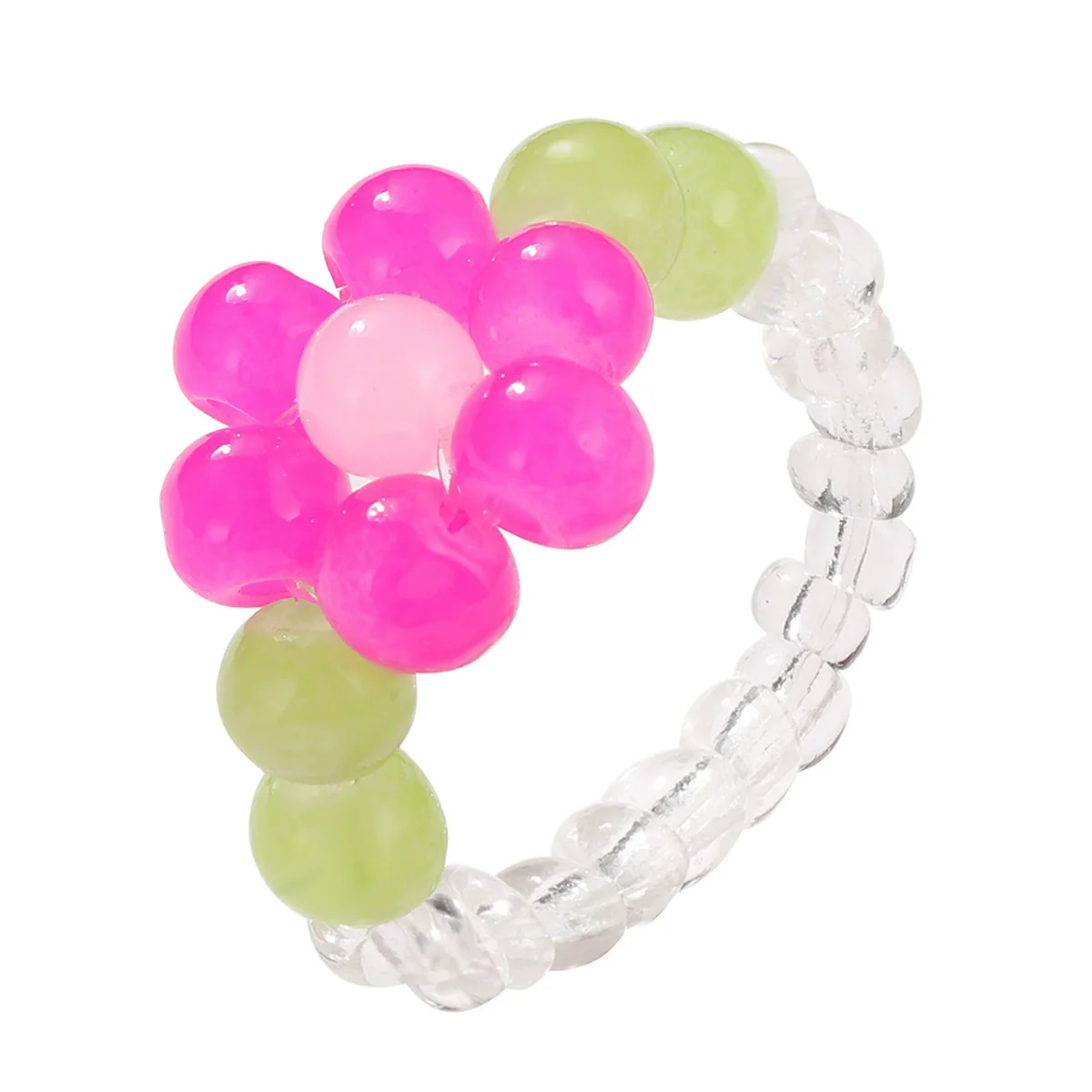 Handmade Soft Pottery Beaded Ring With Letters Numbers Text Pattern For Women - Image 5