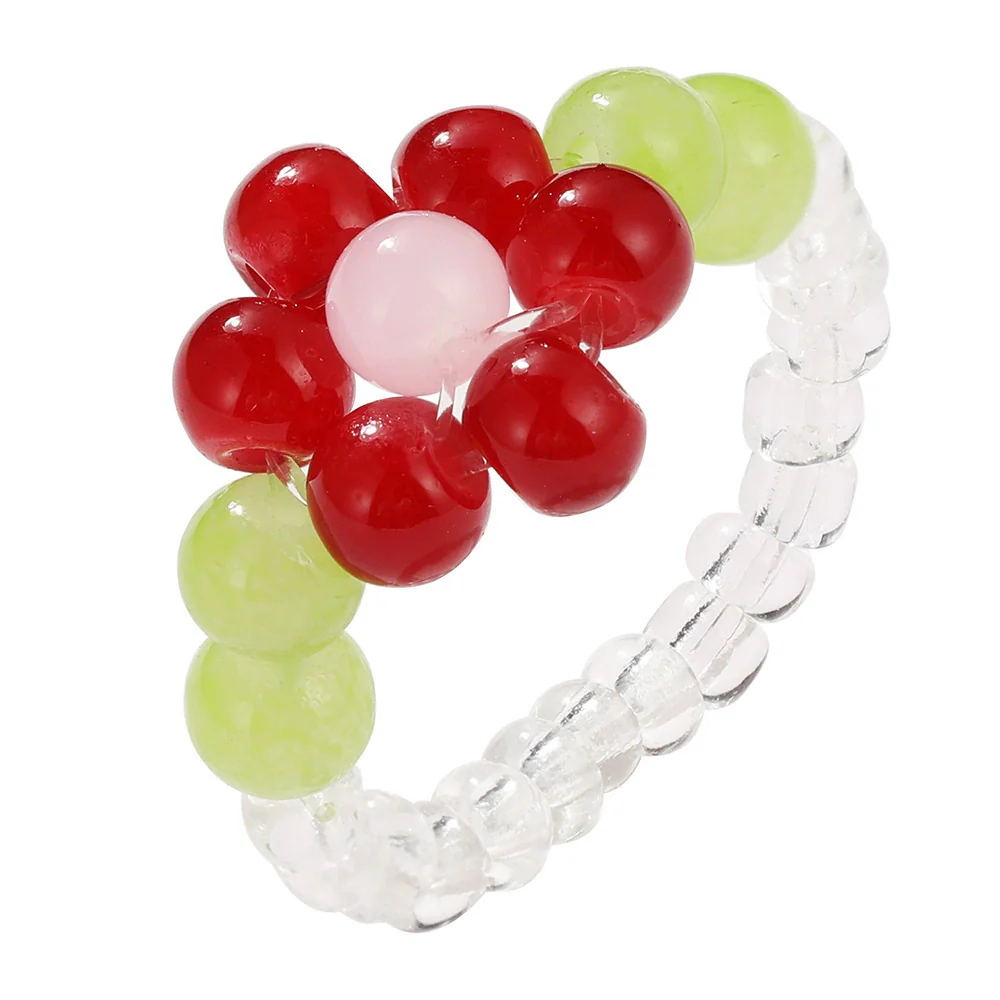 Handmade Soft Pottery Beaded Ring With Letters Numbers Text Pattern For Women - Image 8