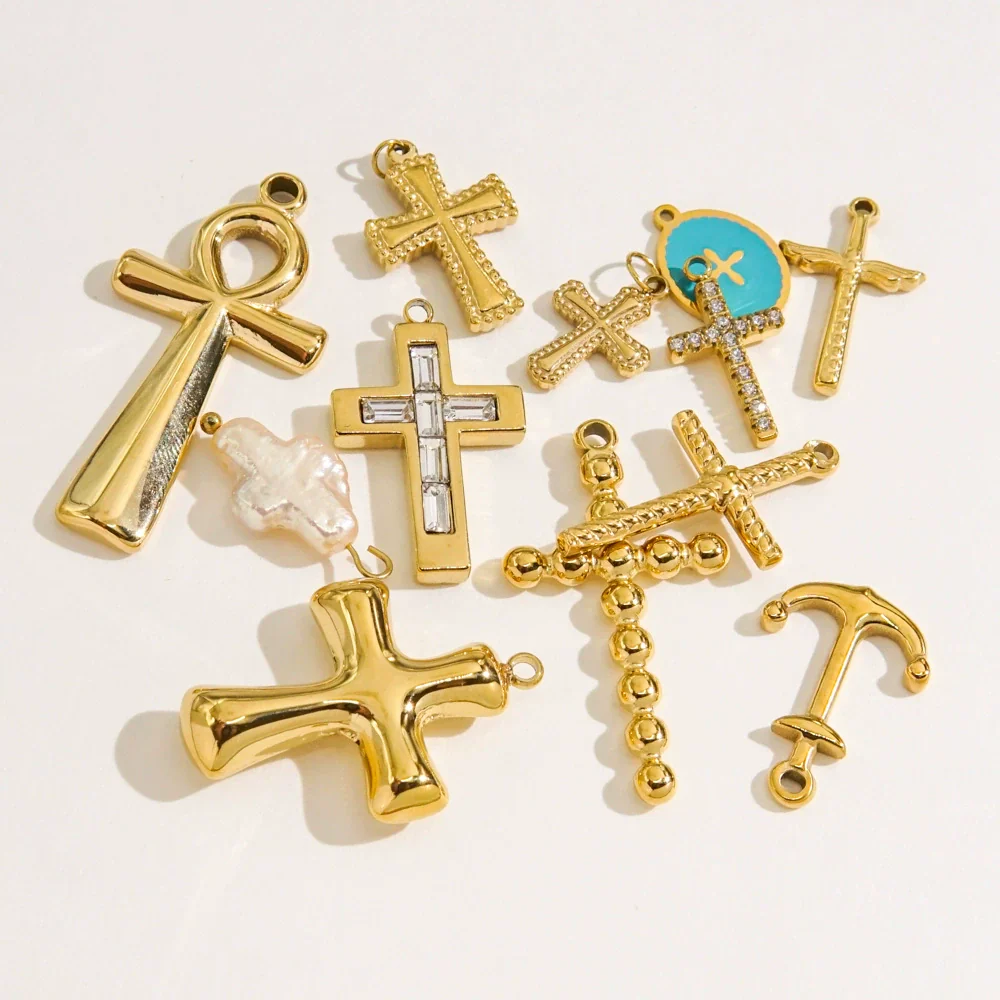 Handmade Stainless Steel Cross Jewelry Accessories With Electroplating Process And Classic Fashion Style - Image 3