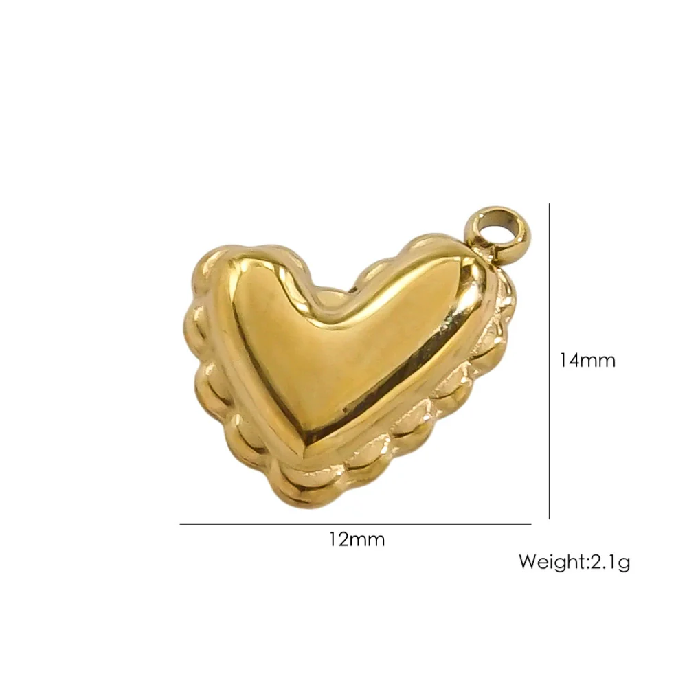 Handmade Stainless Steel Heartshaped Love Series Necklace Earrings Bracelet Pendant Accessories With 14K Gold Electroplating - Image 12