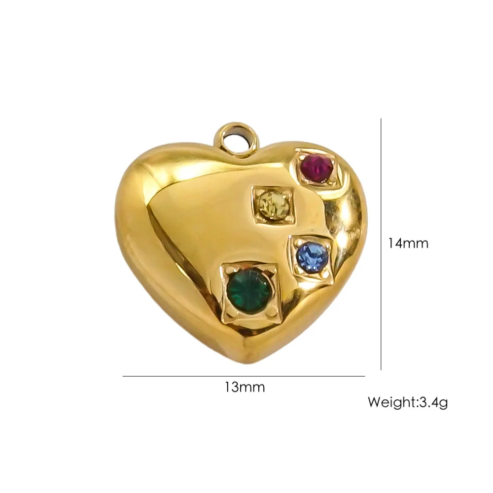 Handmade Stainless Steel Heartshaped Love Series Necklace Earrings Bracelet Pendant Accessories With 14K Gold Electroplating - Image 13