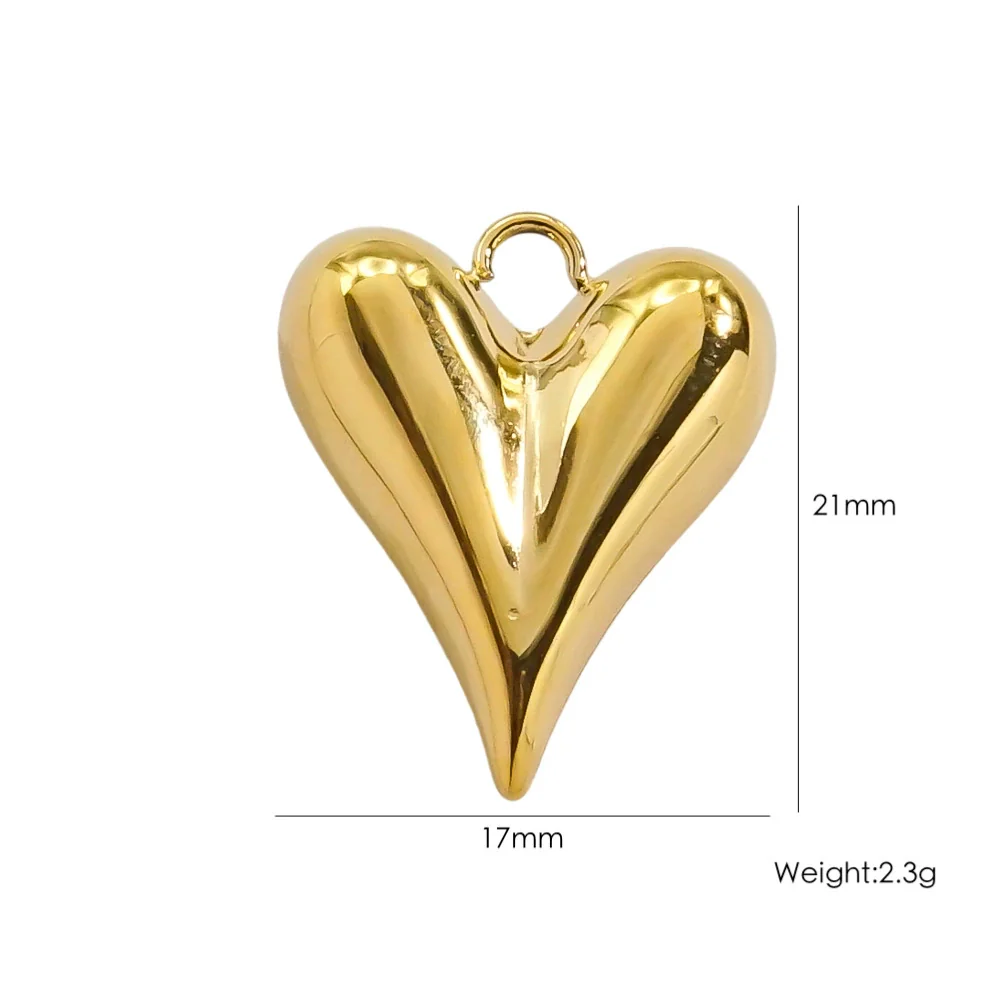 Handmade Stainless Steel Heartshaped Love Series Necklace Earrings Bracelet Pendant Accessories With 14K Gold Electroplating - Image 6