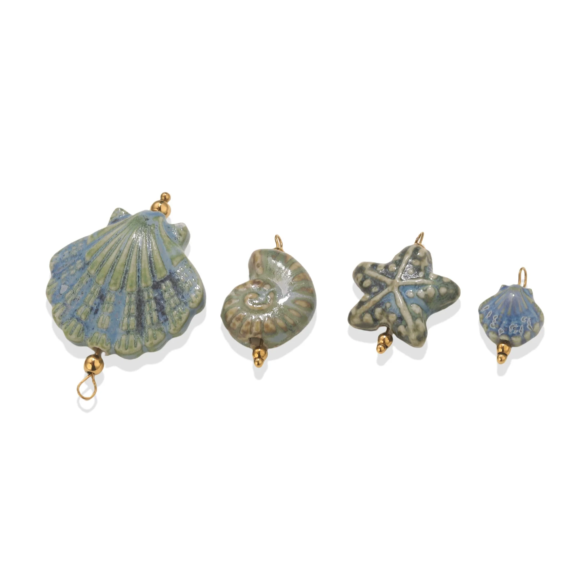 Handmade Stainless Steel Shell Conch And Heart Shape Pendant For Jewelry With Electroplating Retro Style - Image 5