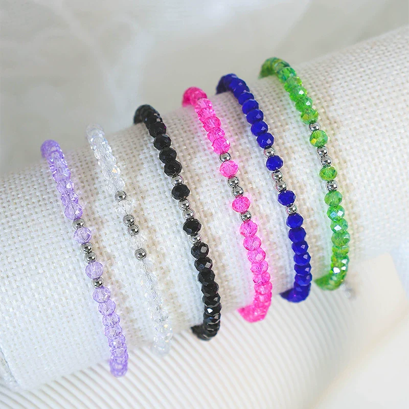 Handmade Titanium Steel Geometric Fashion Ol Women's Beaded Bracelet Jewelry