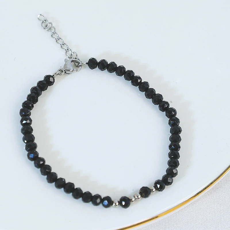 Handmade Titanium Steel Geometric Fashion Ol Women's Beaded Bracelet Jewelry - Image 4