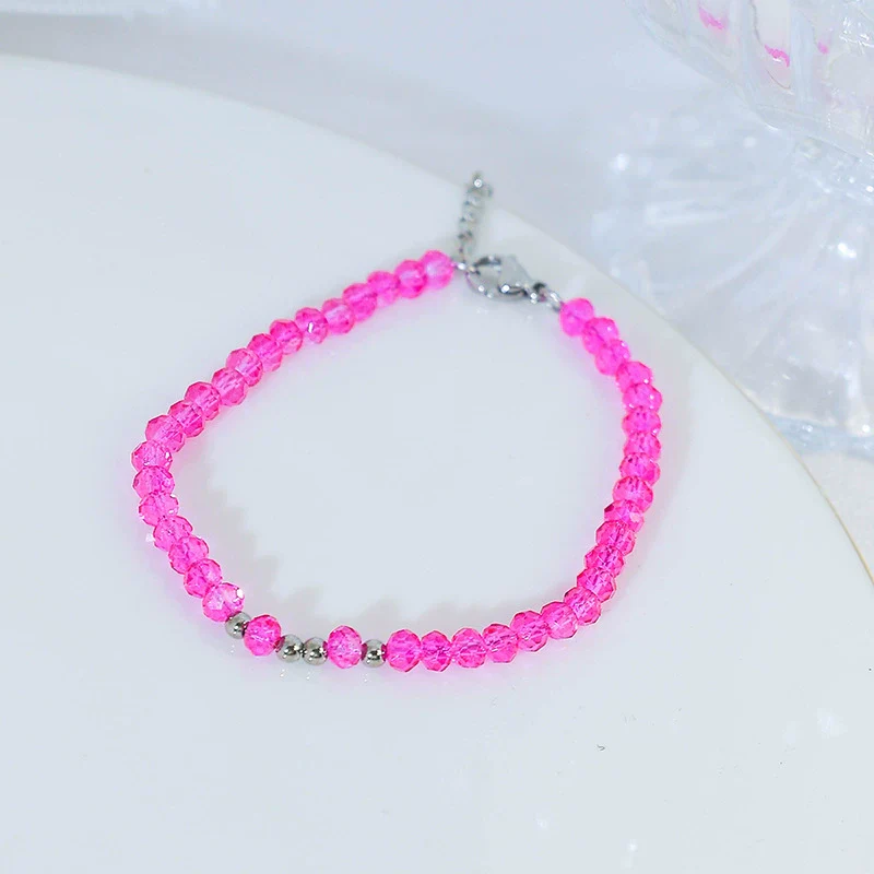 Handmade Titanium Steel Geometric Fashion Ol Women's Beaded Bracelet Jewelry - Image 9