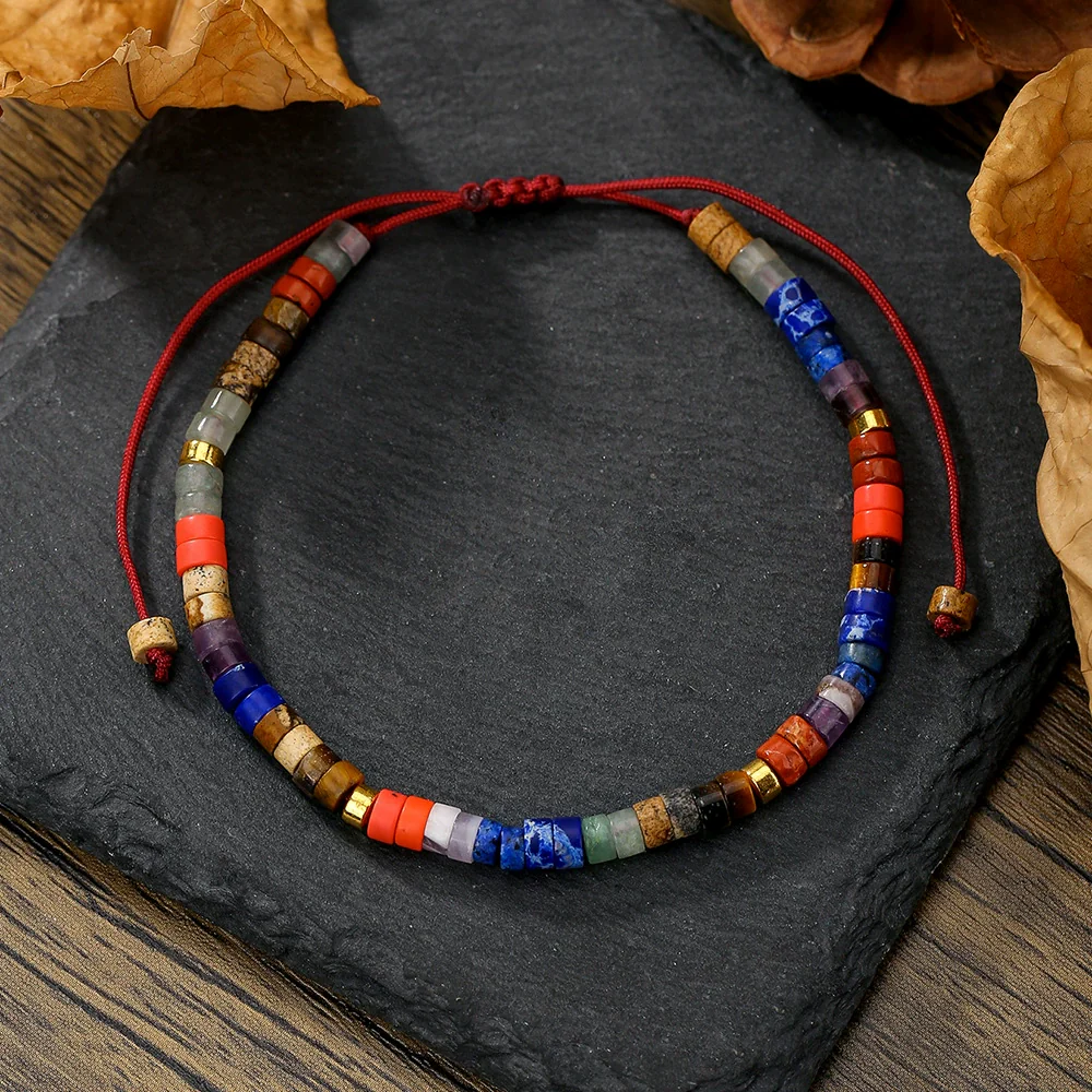 Handmade Unisex Geometric Stone Braided Couple Bracelet - Image 3