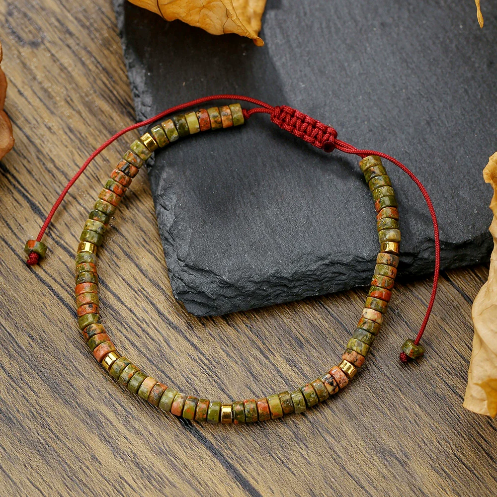 Handmade Unisex Geometric Stone Braided Couple Bracelet - Image 7