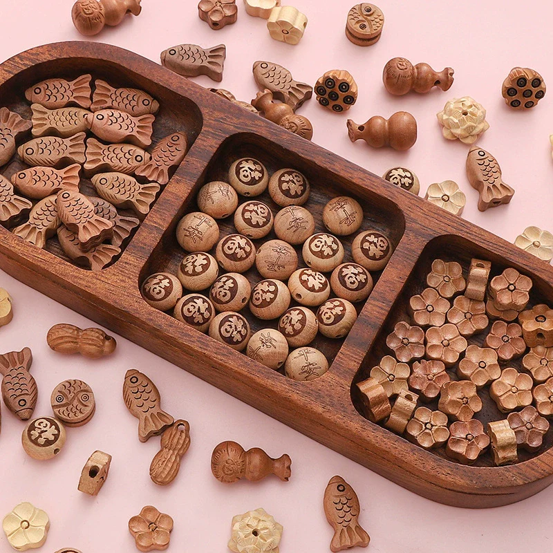 Handmade Wood Beads Gourd Pendant Mobile Phone Chain Accessories - Image 4