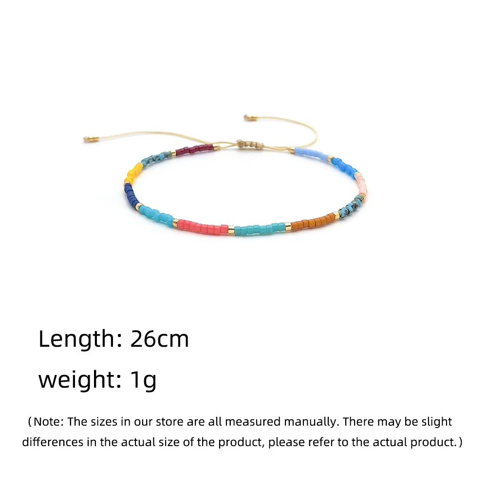 Handmade Woven Glass Glaze Miyuki Rice Beads Geometric Style Women's Bohemian Retro Bracelet - Image 5
