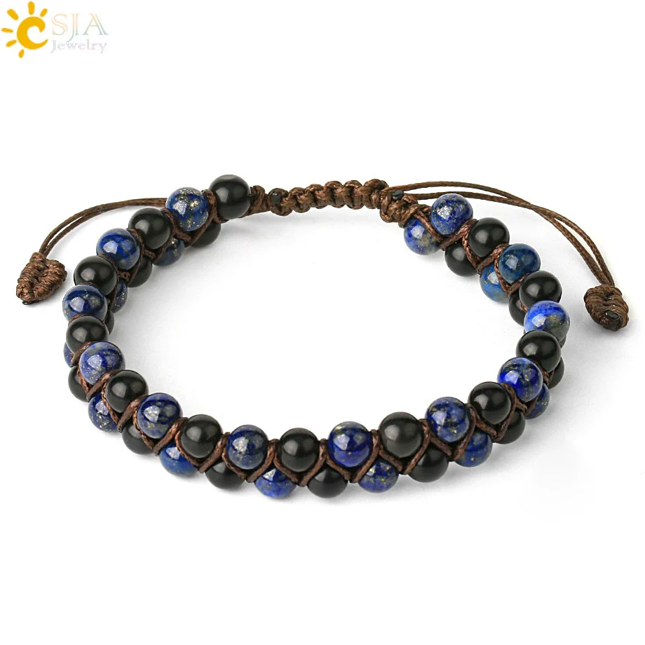 Handwoven Doublerow Amethyst Bracelet Crystal Natural Stone Minimalist Unisex Adjustable - Image 11