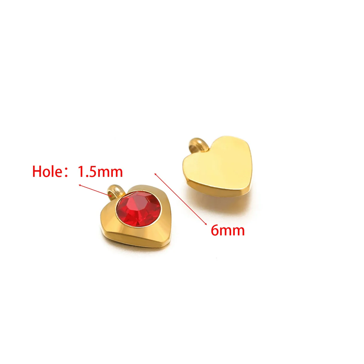 Hanging Ornament Beads Accessories Stainless Steel Hexagon Peach Heart Flower Shape With Love Pattern Electroplated - Image 28