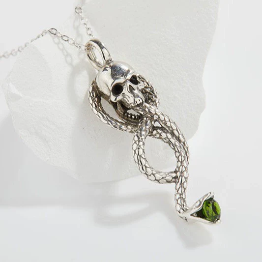 Hip Hop Silver 925 Sterling Silver Inlaid Natural Diopside Cartoon Character Pendant Necklace - Image 2