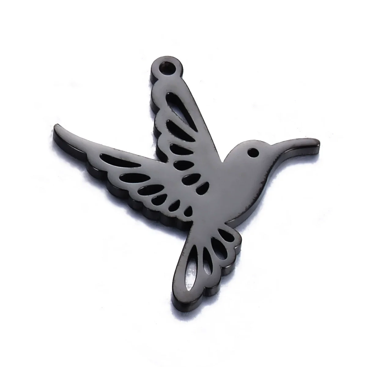 Hollow Hummingbird Stainless Steel Animal Pendant Doublesided Polished Electroplated Diy Jewelry Accessories - Image 8