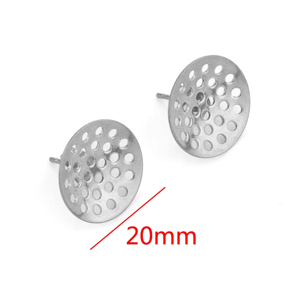 Hollow Round Ear Studs Handmade From Stainless Steel And Titanium Steel With Hirback Pattern And Electroplating Treatment - Image 8
