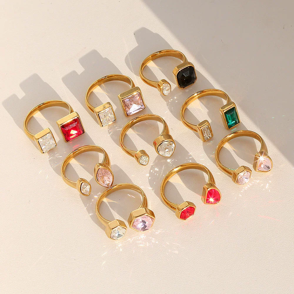 Hotselling Geometric Electroplated Unisex Retro Adjustable Rings - Image 5
