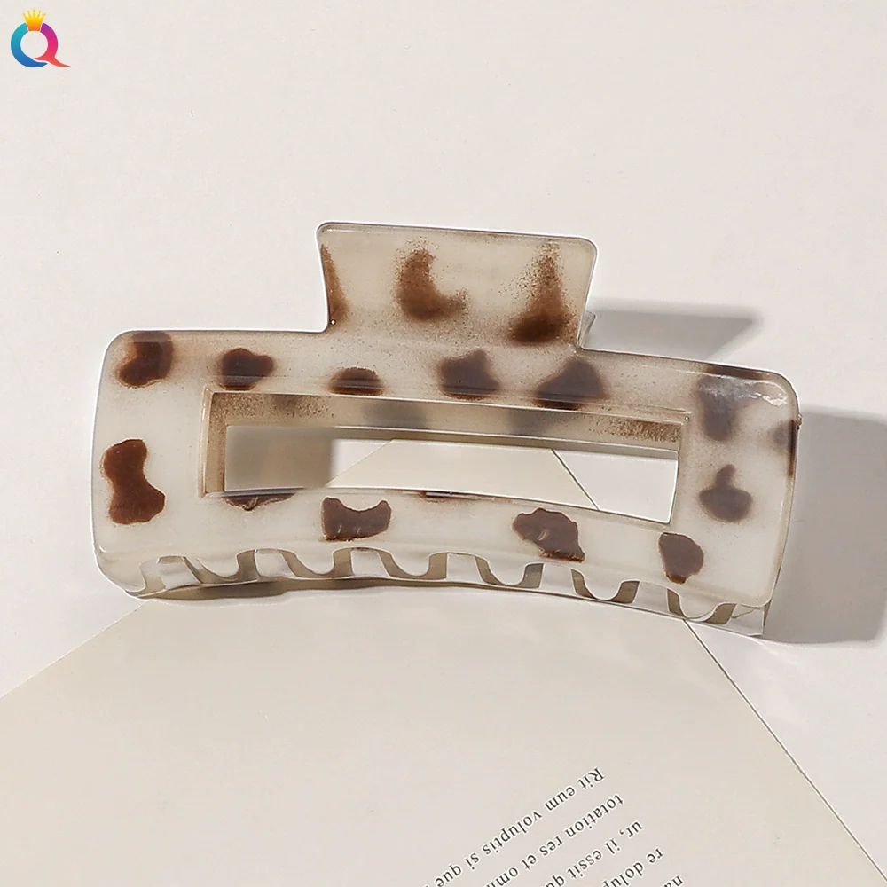 Imitation Acetic Acid Handmade Leopard Print Geometric Hair Clip For Women - Image 15