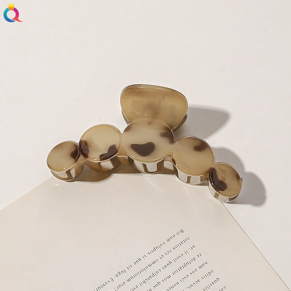 Imitation Acetic Acid Handmade Leopard Print Geometric Hair Clip For Women - Image 7