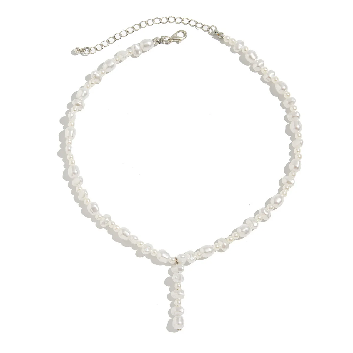 Imitation Pearl Geometric Handmade Clavicle Chain Necklace For Women - Image 5