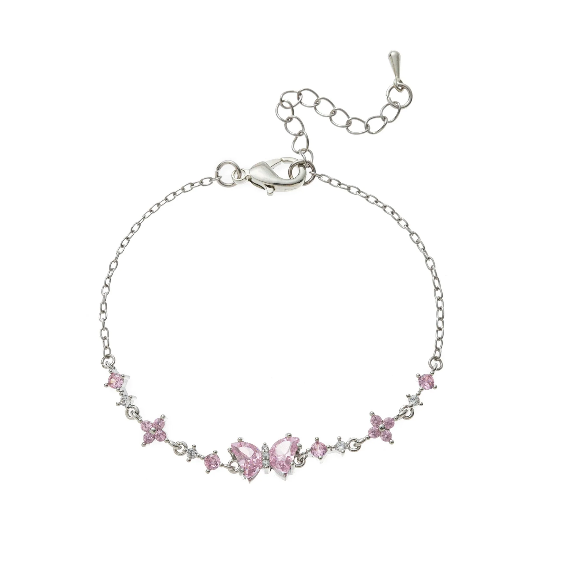 Ins Style Cute Sweet Heart Zircon Butterfly Diamond Bracelet For Women Made Of Copper And Plastic - Image 21