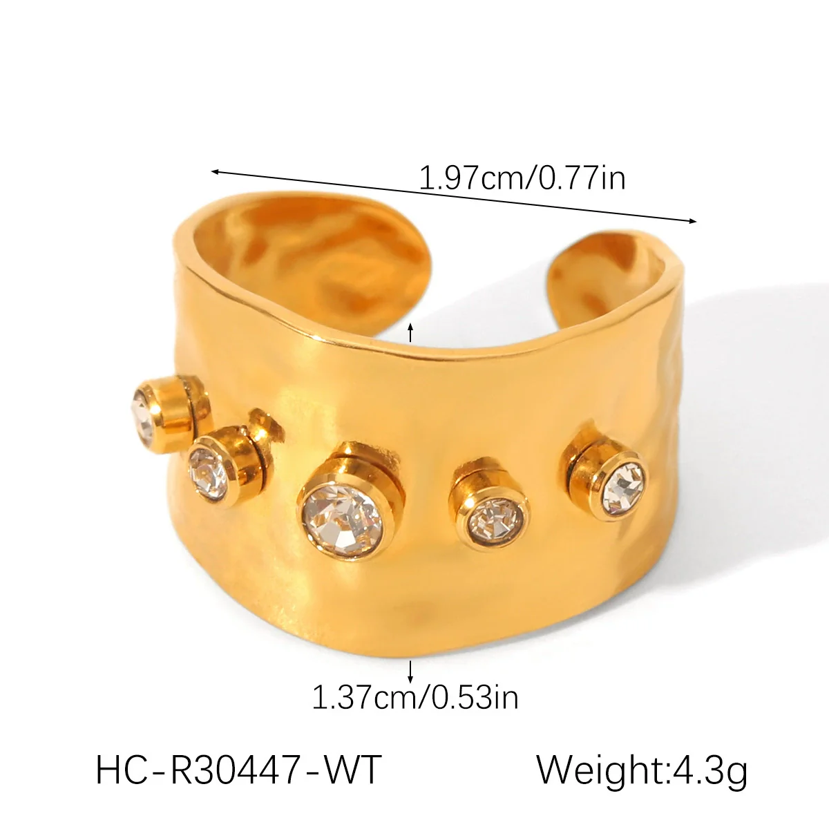 Ins Style Geometric Stainless Steel Women's Ring Inlaid With Zircon - Image 12