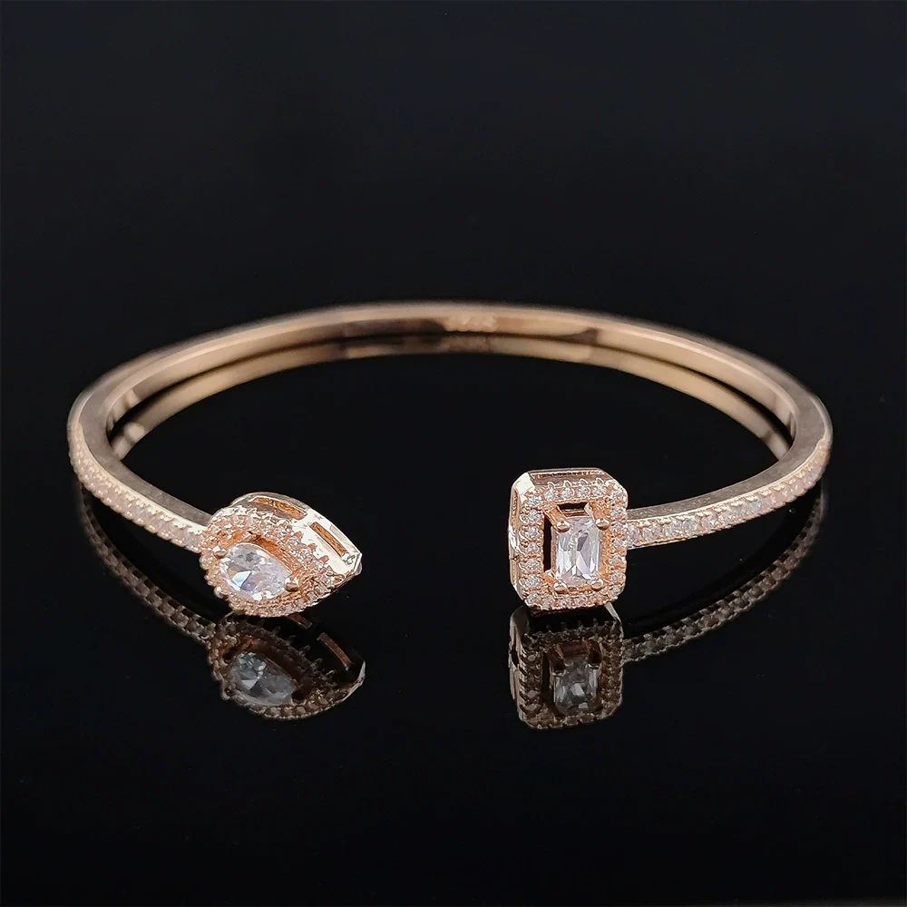 Irregular Adjustable Bracelet Copper Geometric Electroplating Design - Image 11