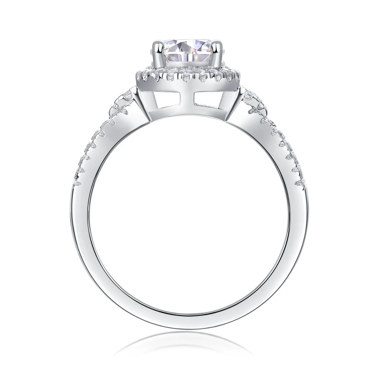 Jewelry 925 Sterling Silver Geometric Style Ring Set With Diamonds For Women - Image 3