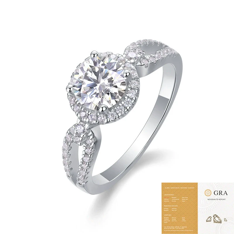 Jewelry 925 Sterling Silver Geometric Style Ring Set With Diamonds For Women - Image 5