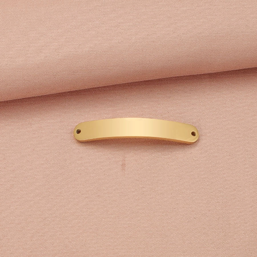 Jewelry Accessories Brushed Stainless Steel Curved Strip Geometric Connector Pendant - Image 9