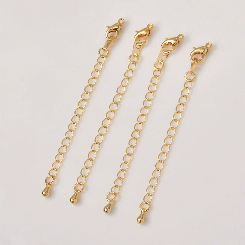 Jewelry Accessories Copper 14K Gold Plated Joker Pearl Bracelet Necklace With Lobster Buckle Extension Chain Diy Handmade - Image 7