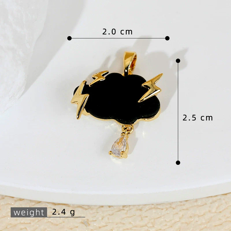 Jewelry Accessories Copper Electroplated Cartoon Lightning Raindrops Cloud Pendant Necklace Earrings Bracelet Clavicle Chain - Image 10