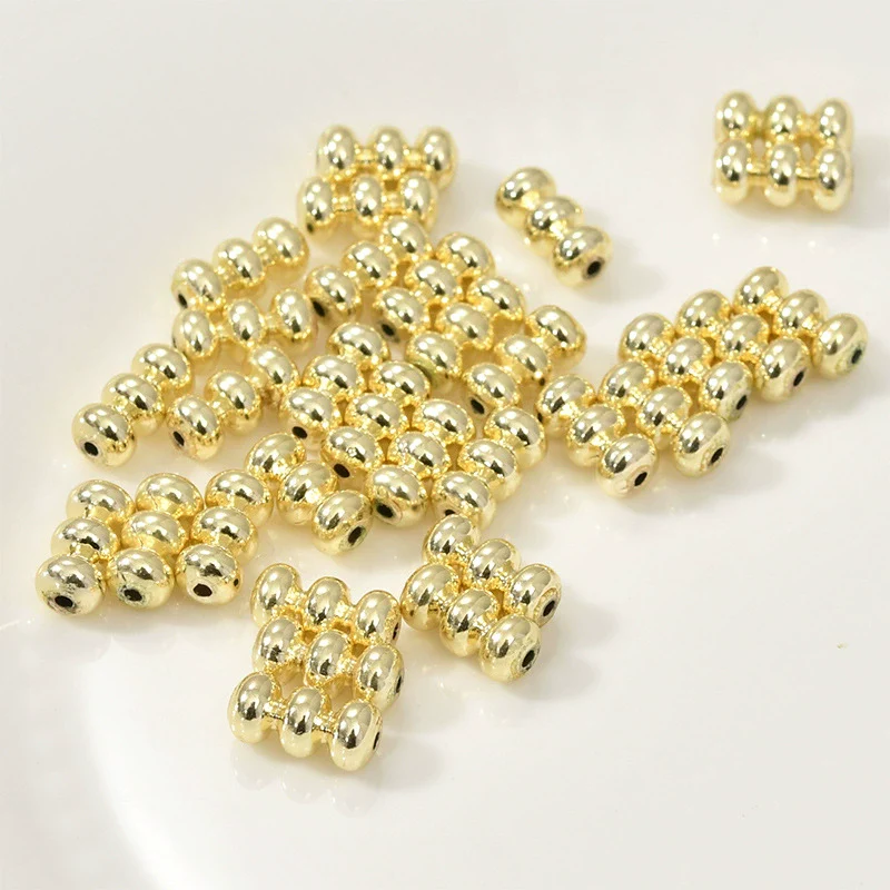 Jewelry Accessories Copper Geometric Three Layer Lantern Beads Electroplated - Image 4