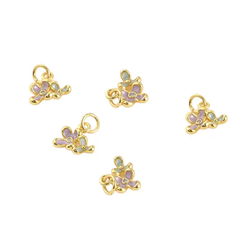 Jewelry Accessories Copper Small Flower Pendant Electroplated With Strong Color Retention - Image 5