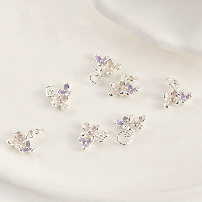 Jewelry Accessories Copper Small Flower Pendant Electroplated With Strong Color Retention - Image 7