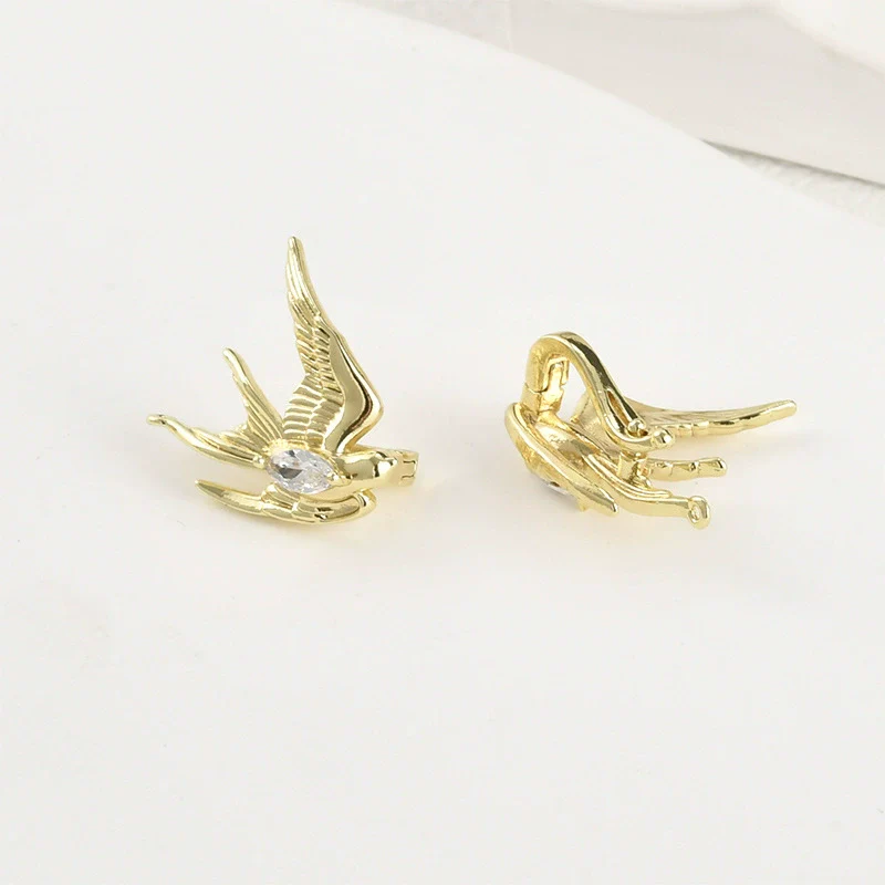 Jewelry Accessories Copper Swallow Pearl Double Hanging Electroplated Diy Material - Image 8