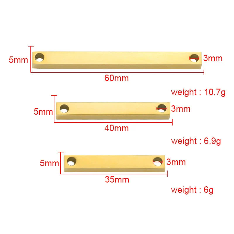Jewelry Accessories Double Hole Mirror Stainless Steel 3D Stereo Stick Square Cylindrical Engraving Pendant Mirror Polishing - Image 4