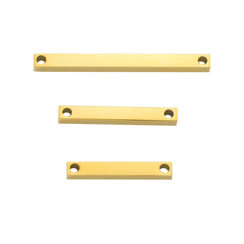 Jewelry Accessories Double Hole Mirror Stainless Steel 3D Stereo Stick Square Cylindrical Engraving Pendant Mirror Polishing - Image 5