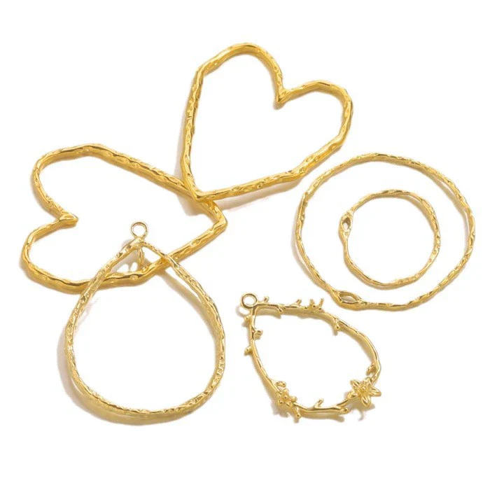 Jewelry Accessories Earrings Stainless Steel Geometric Hollow Frame Gold Electroplated Diy Handmade Pendant - Image 5