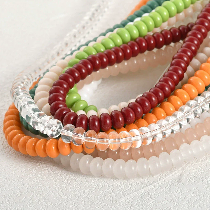 Jewelry Accessories Glass Glazed Pearlescent Flat Beads For Diy Bracelet Necklace - Image 2