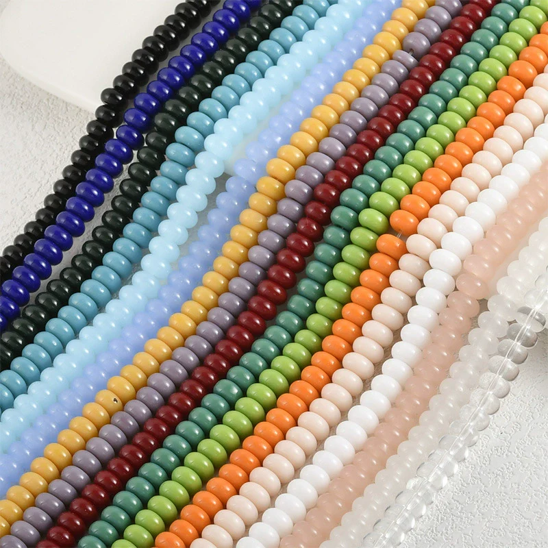 Jewelry Accessories Glass Glazed Pearlescent Flat Beads For Diy Bracelet Necklace - Image 3