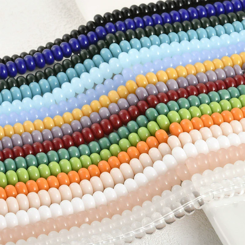 Jewelry Accessories Glass Glazed Pearlescent Flat Beads For Diy Bracelet Necklace - Image 4