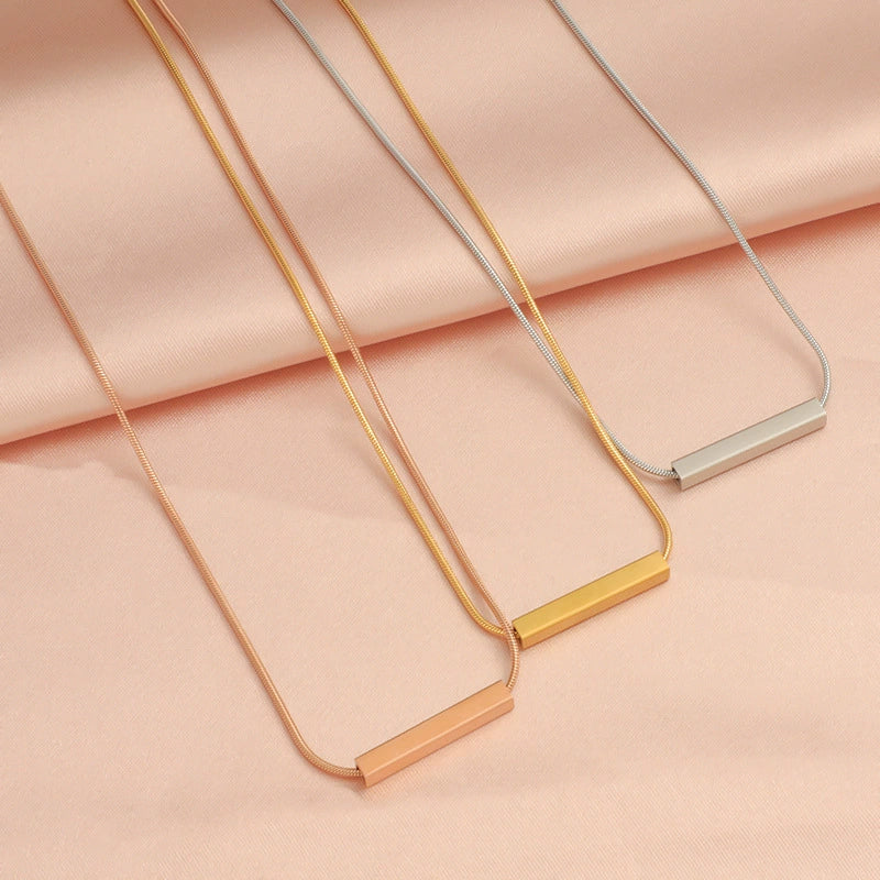 Jewelry Accessories Hollow Rectangular Spacer 3D Long Tube Titanium Steel Geometric Fine Polishing - Image 4