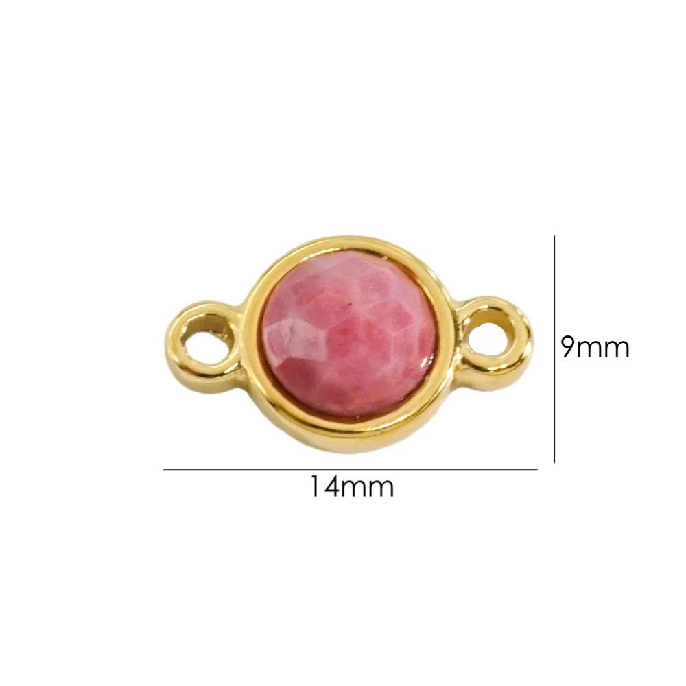 Jewelry Accessories Natural Stone Inlaid Double Hanging Titanium Steel Round Electroplated Vacuum In Furnace Fine Polishing - Image 14