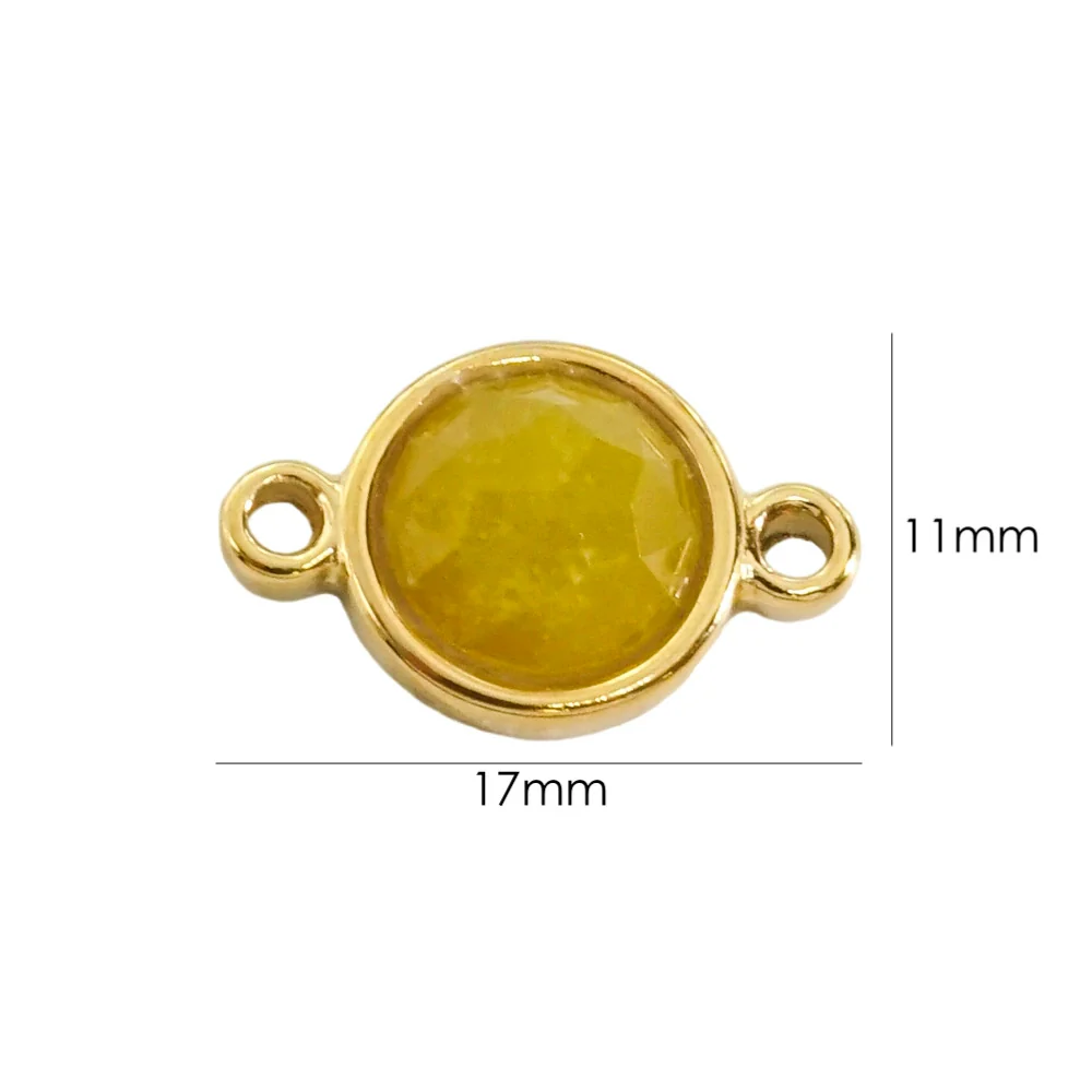 Jewelry Accessories Natural Stone Inlaid Double Hanging Titanium Steel Round Electroplated Vacuum In Furnace Fine Polishing - Image 8