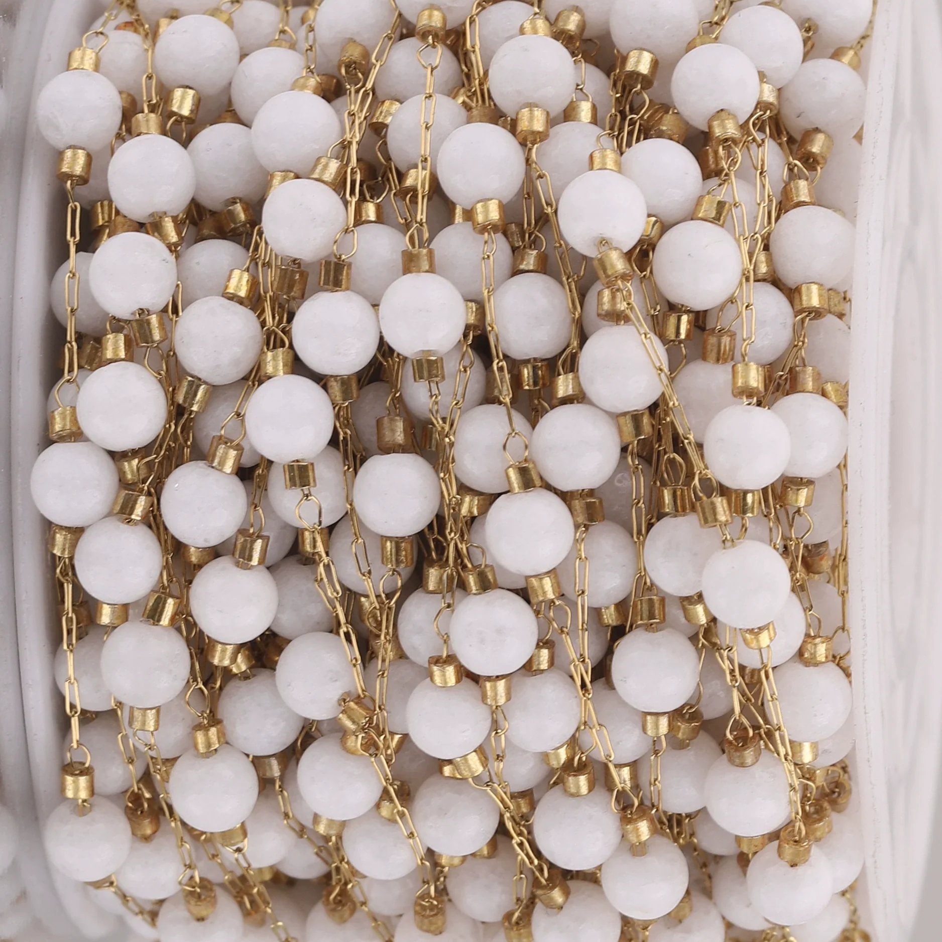 Jewelry Accessories Natural Stone Stainless Steel Chain With Vacuum Gold Plating Electroplating - Image 15